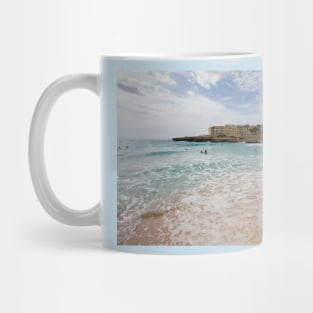 The beach at Cala'n Bosch, Menorca Mug